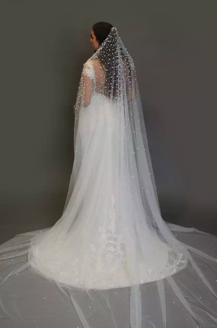 Bride Wedding Veil With Beaded